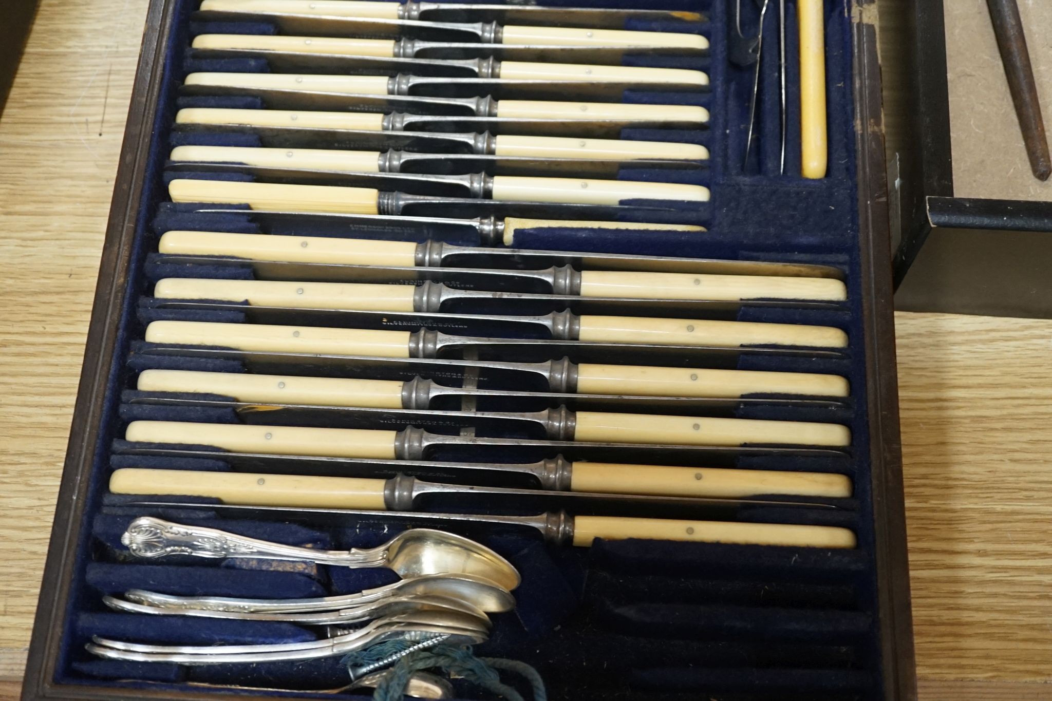 An extensive silver plated cutlery set